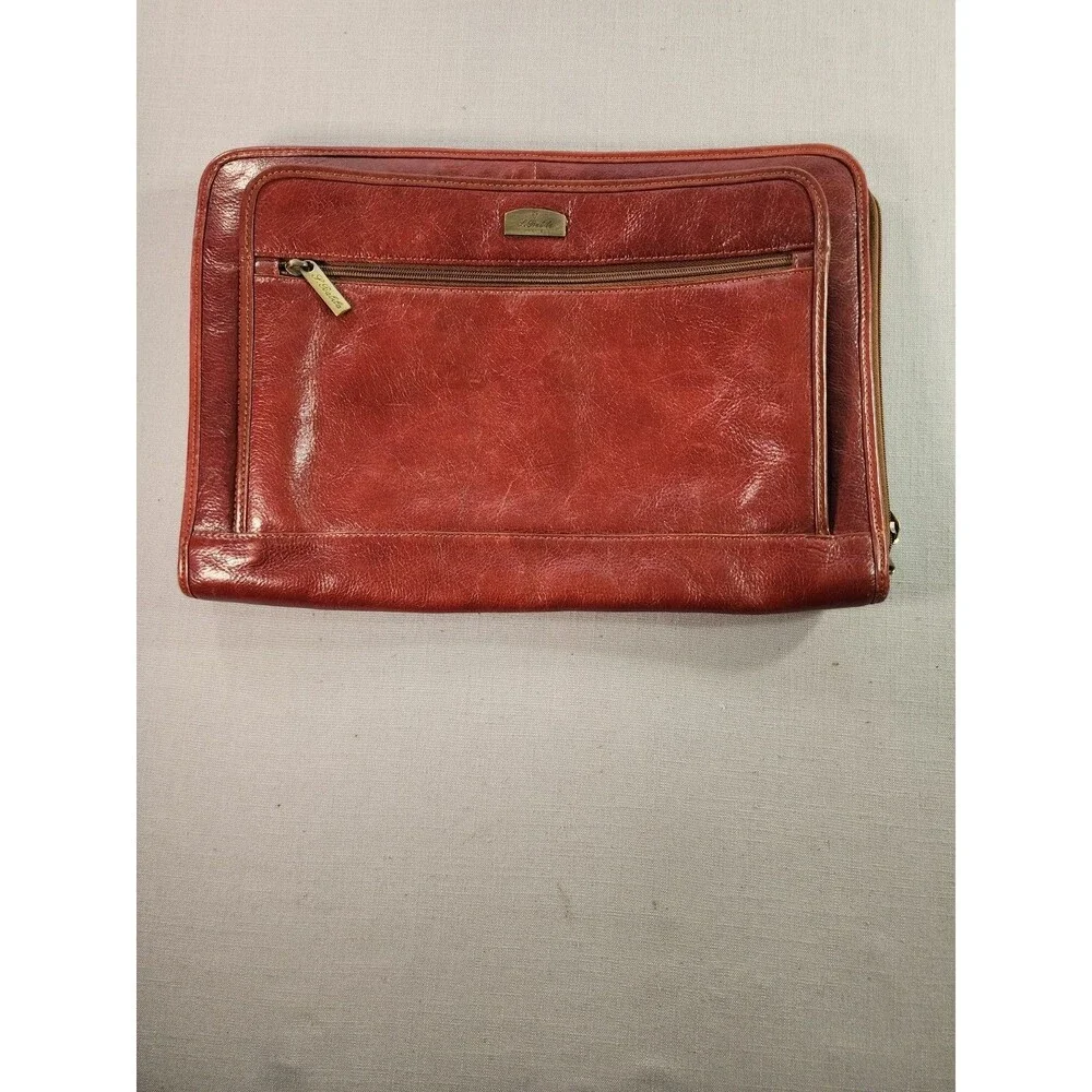 S. Babila Milano Genuine Italian Grain Leather Portfolio Briefcase Document Case